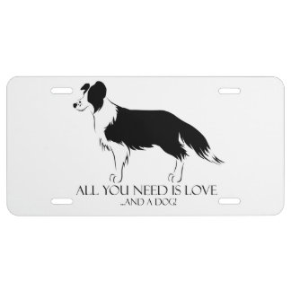 Love And A Dog License Plate