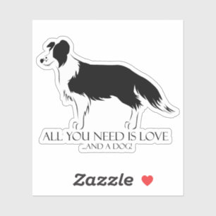 Love And A Dog Sticker