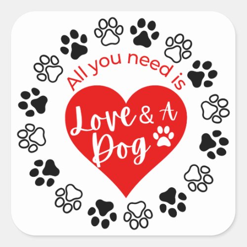 Love and A Dog Sticker