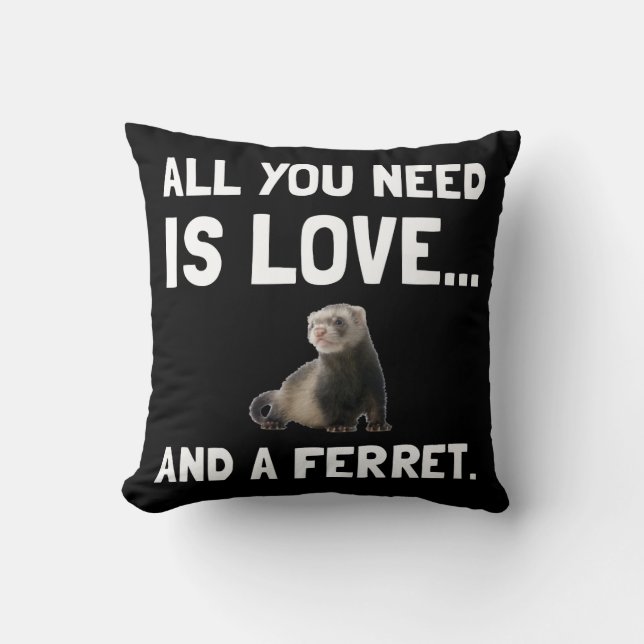Love And A Ferret Throw Pillow (Front)