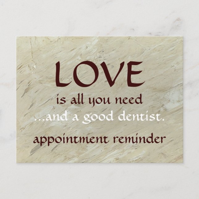 Love And A Good Dentist Postcard (Front)