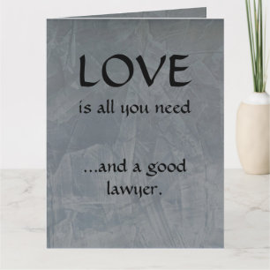 Love And A Good Lawyer Large Letterpress Thank You Card