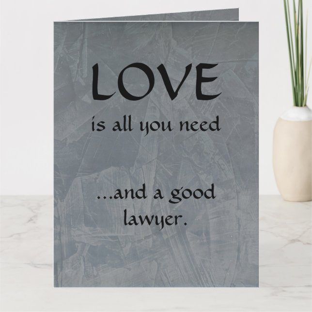 Love And A Good Lawyer Large Thank You Card (Front)