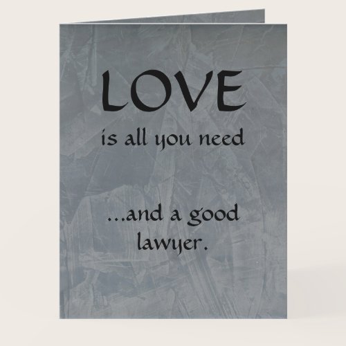 Love And A Good Lawyer Large Thank You Card