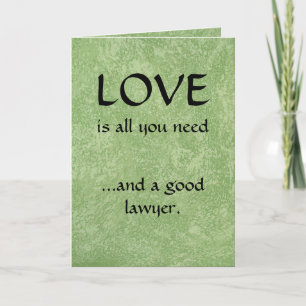 Love And A Good Lawyer Letterpress Thank You Card