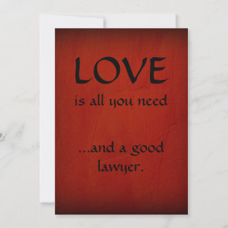 Love And A Good Lawyer Thank You Card