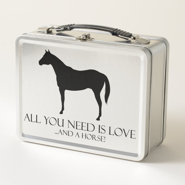 Love And A Horse Metal Lunch Box (Front)
