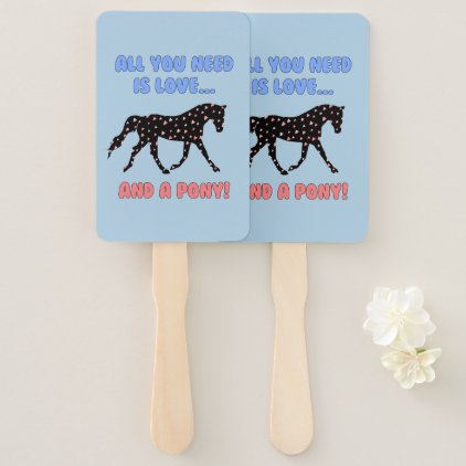 Love and a Pony Equestrian Hand Fan