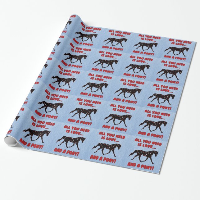 Love and a Pony Wrapping Paper (Unrolled)