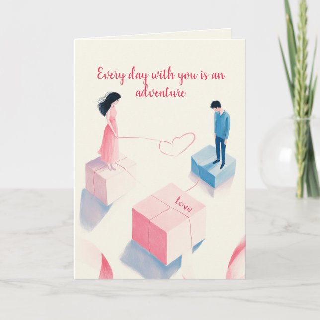Love and Adventure Artistic Valentines day Card (Front)