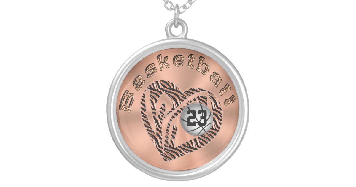 Love And Basketball Necklace Basketball Open Heart Zazzle Com