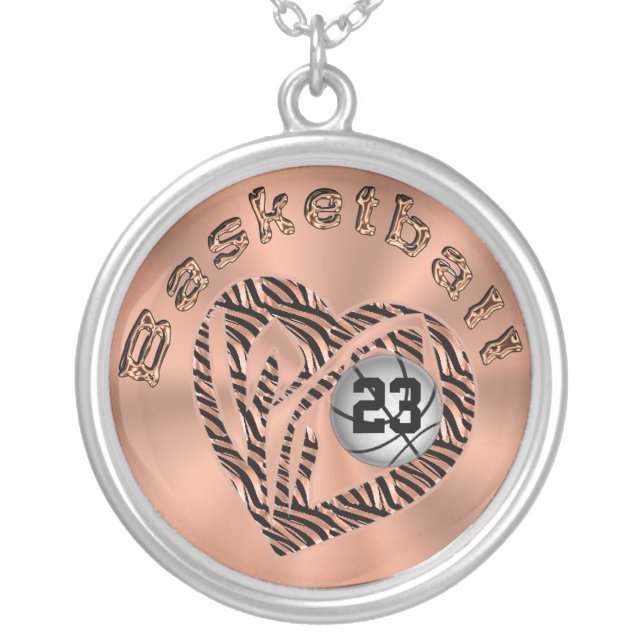 Love and Basketball Necklace Basketball Open Heart (Front)