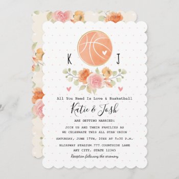 Love And Basketball Themed Wedding Invitations by OccasionInvitations at Zazzle