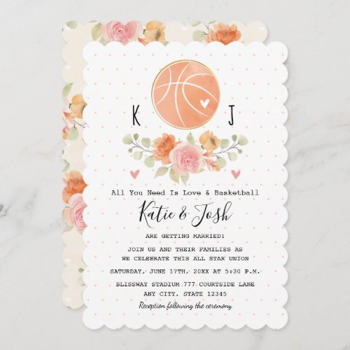 Love and Basketball Themed Wedding Invitations