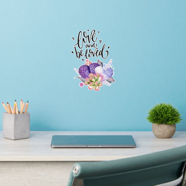 Love and Be Loved Succulents   Wall Decal (Home Office 2)