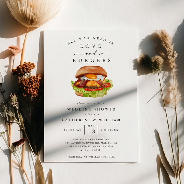 Love and Burgers Wedding Shower Invitation (Creator Uploaded)