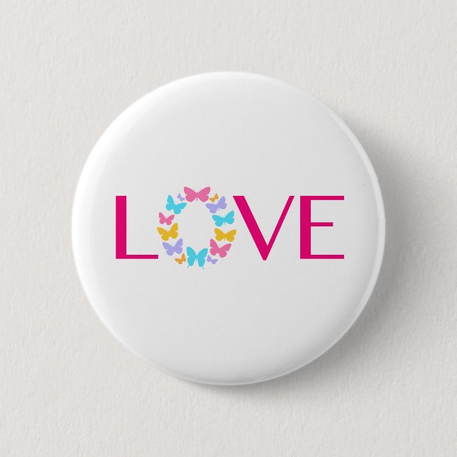 Love and Butterflies Button (Front)