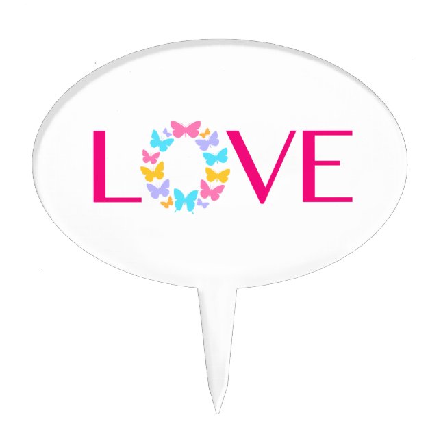 Love and Butterflies Cake Topper (Front)