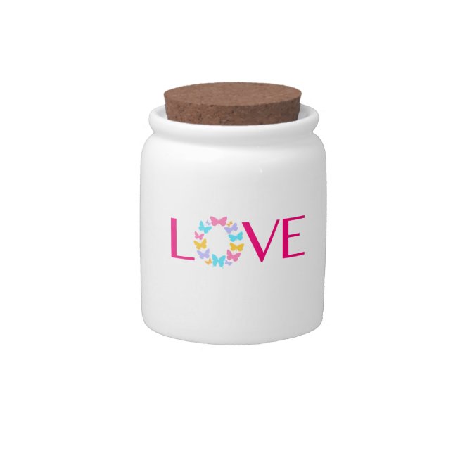 Love and Butterflies Candy Jar (Front)