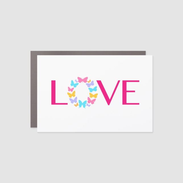 Love and Butterflies Car Magnet (Front)
