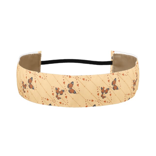 Love and Butterflies in orange Athletic Headband (Front)
