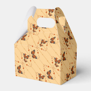 Love and Butterflies in orange diagonal Favor Boxes