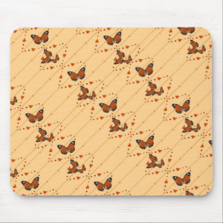 Love and Butterflies in orange Mouse Pad