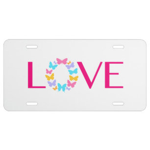 Love and Butterflies License Plate