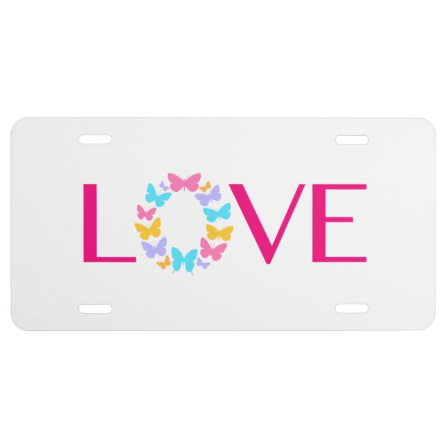 Love and Butterflies License Plate (Front)
