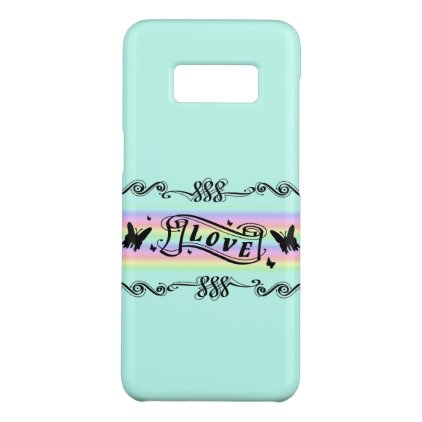 Love and Butterfly on Rainbow Strips Case-Mate Samsung Galaxy S8 Case