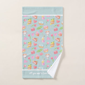 Love and Cake. All-Over Print Apron Hand Towel