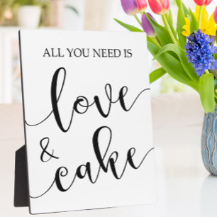 Love and Cake Wedding Sign Tabletop Plaque