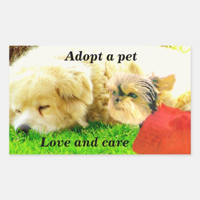 Love and Care,Dogs_ Rectangular Sticker (Front)