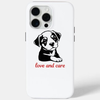 Love and care puppy iPhone 15 pro max case