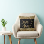 Love and Cheer Glitter Shiny Effect Christmas Throw Pillow (Chair)