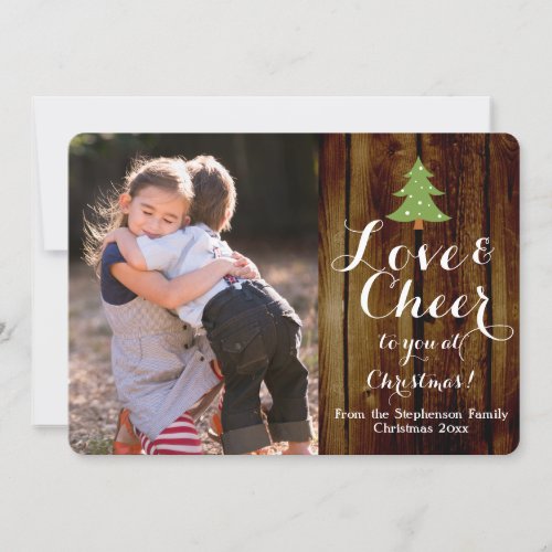 Love and Cheer Script Christmas Photo Card