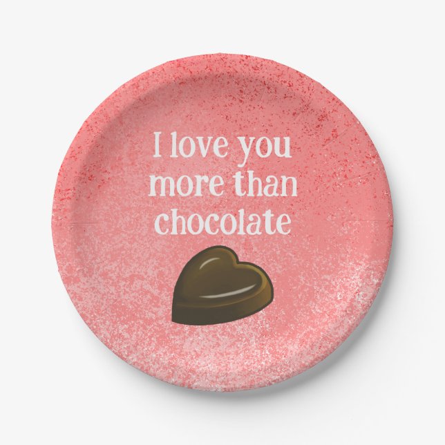 Love and Chocolate Paper Plates (Front)