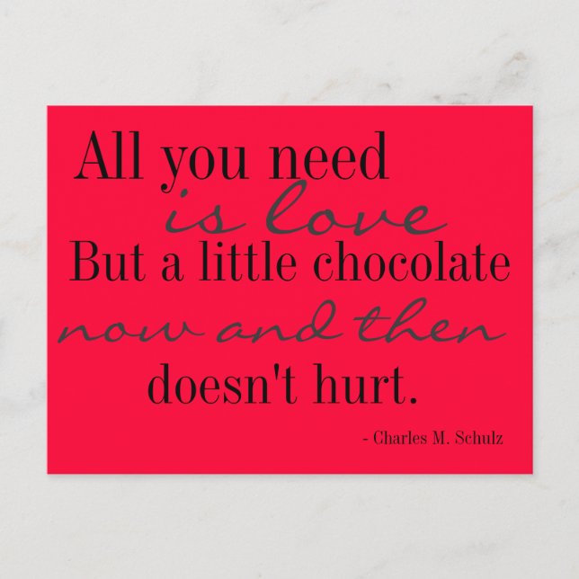 Love and Chocolate Postcard (Front)