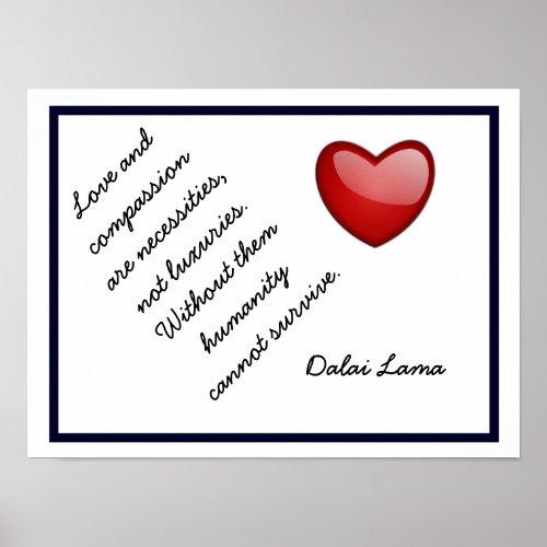 Love and Compassion _ Dalai Lama quote _art print