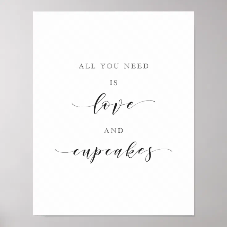 Love And Cupcakes Wedding Dessert Table Sign Zazzle
