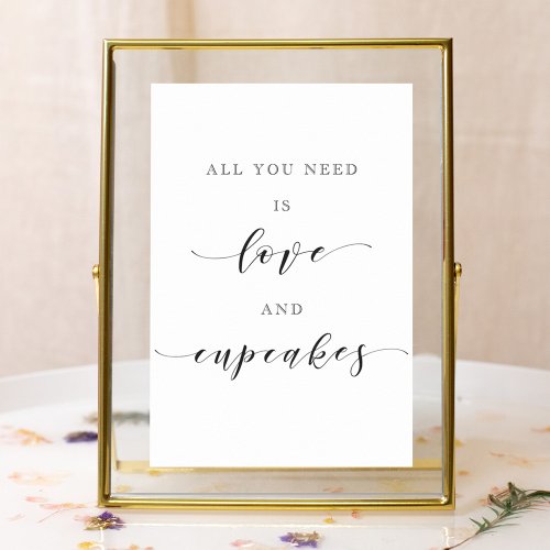 Love and Cupcakes Wedding Dessert Table Sign