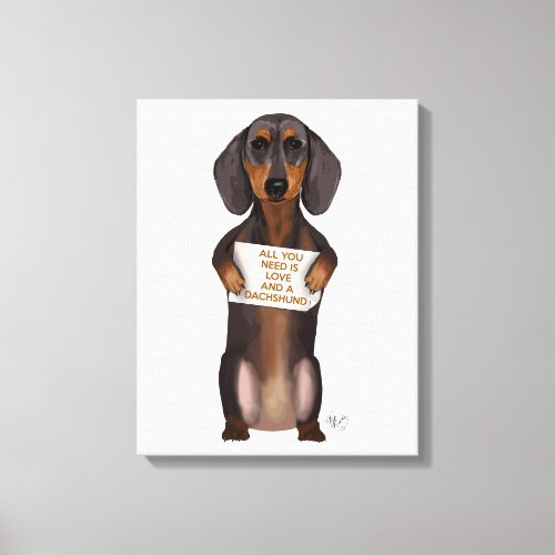 Love and Dachshund Canvas Print