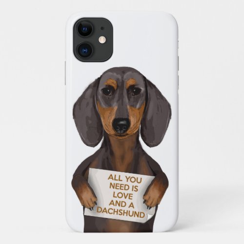 Love and Dachshund iPhone 11 Case