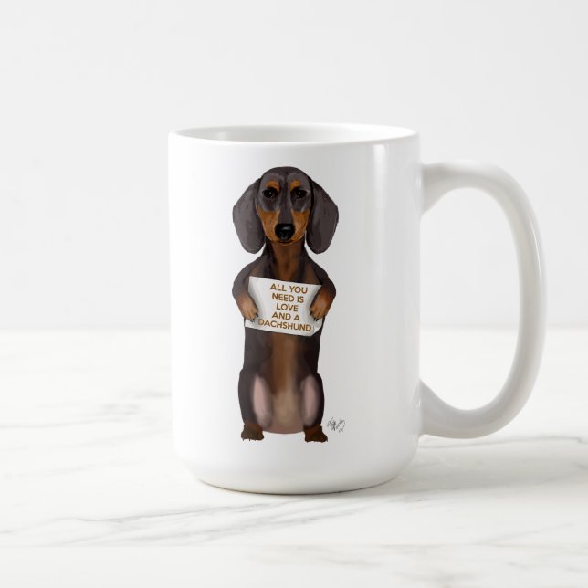Love and Dachshund Coffee Mug (Right)