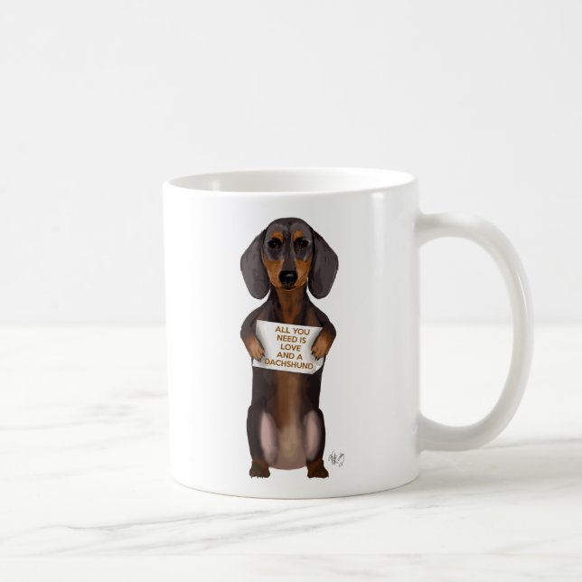 Love and Dachshund Coffee Mug (Right)
