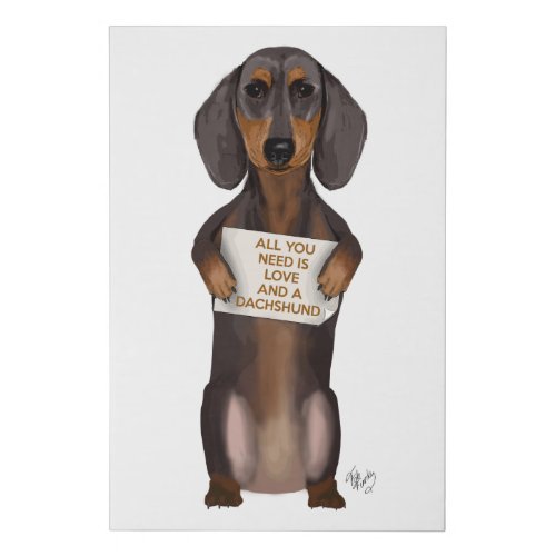 Love and Dachshund Faux Canvas Print