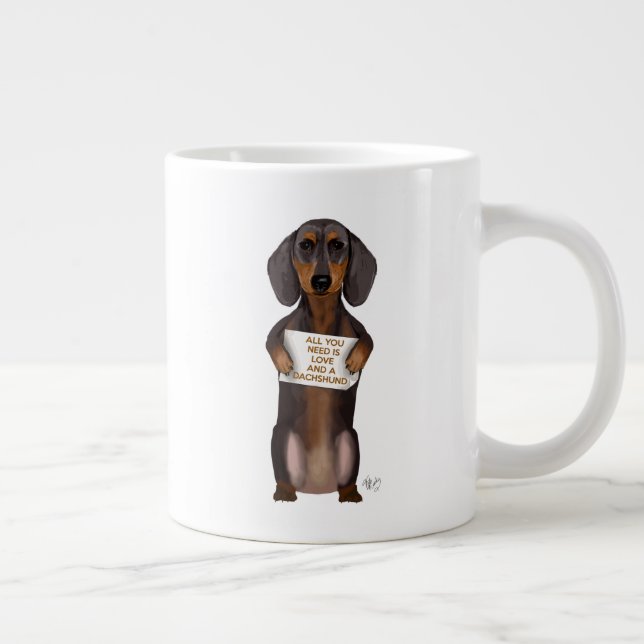 Love and Dachshund Giant Coffee Mug (Right)