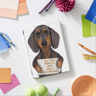 Love and Dachshund iPad Pro Cover