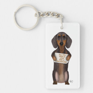Love and Dachshund Keychain