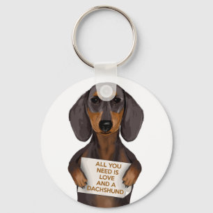 Love and Dachshund Keychain
